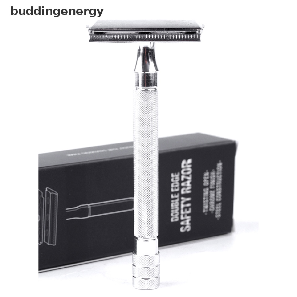 {BUDDI} Dao Cạo Râu Nam Cổ Điển An Toàn Điều Chỉnh Được Kèm Cọ Nhỏ {buddingenergy}