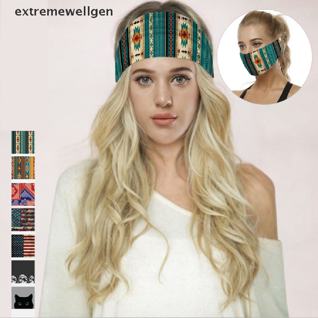 Băng Đô Bản Rộng Thấm Mồ Hôi In Họa Tiết 3D