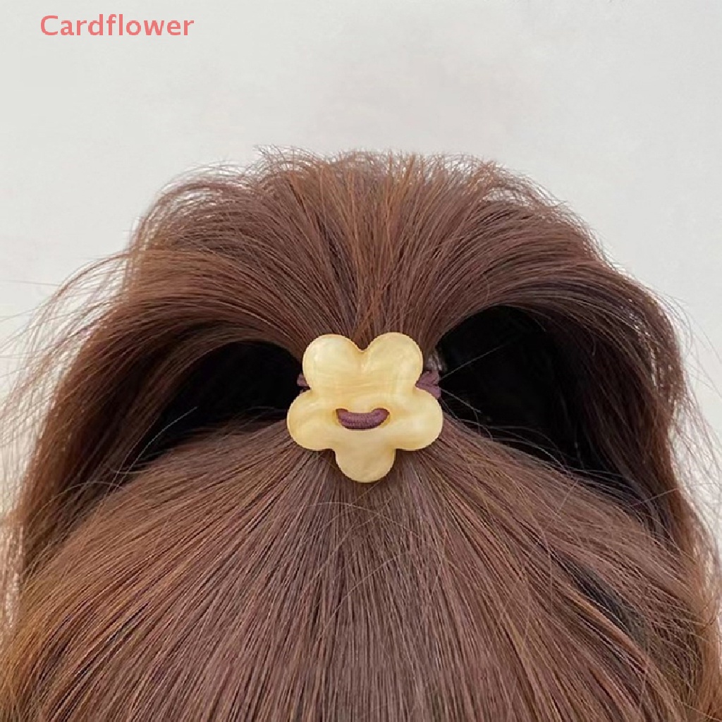 Dây Buộc Tóc Cao Su Co Giãn Đính Hoa Phong Cách Hàn Quốc Cho Nữ