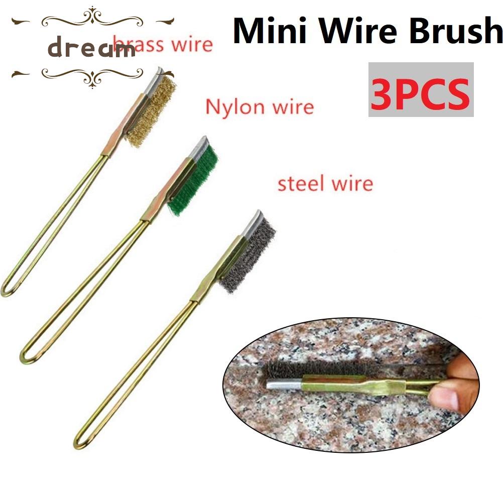 【DREAMLIFE】Wire Brush Household Industry Mini Paint Polish Remove Rust Steel Tools 3pcs