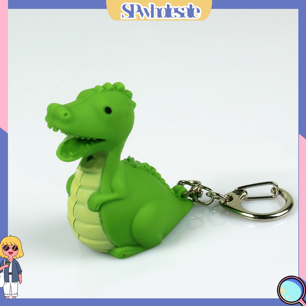 <SPwholesale> Móc Khóa Hình Khủng Long Có Đèn LED Dễ Thương