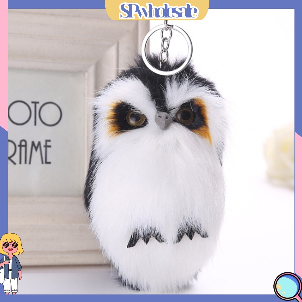 <SPwholesale> Móc Khóa Hình Cú Đính Lông Nhân Tạo Dễ Thương