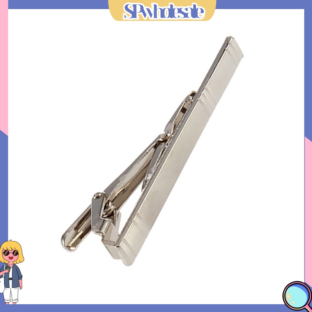 <SPwholesale> Kẹp Cà Vạt Hợp Kim Bạc Đơn Giản Thời Trang Trang Trọng Cho Nam