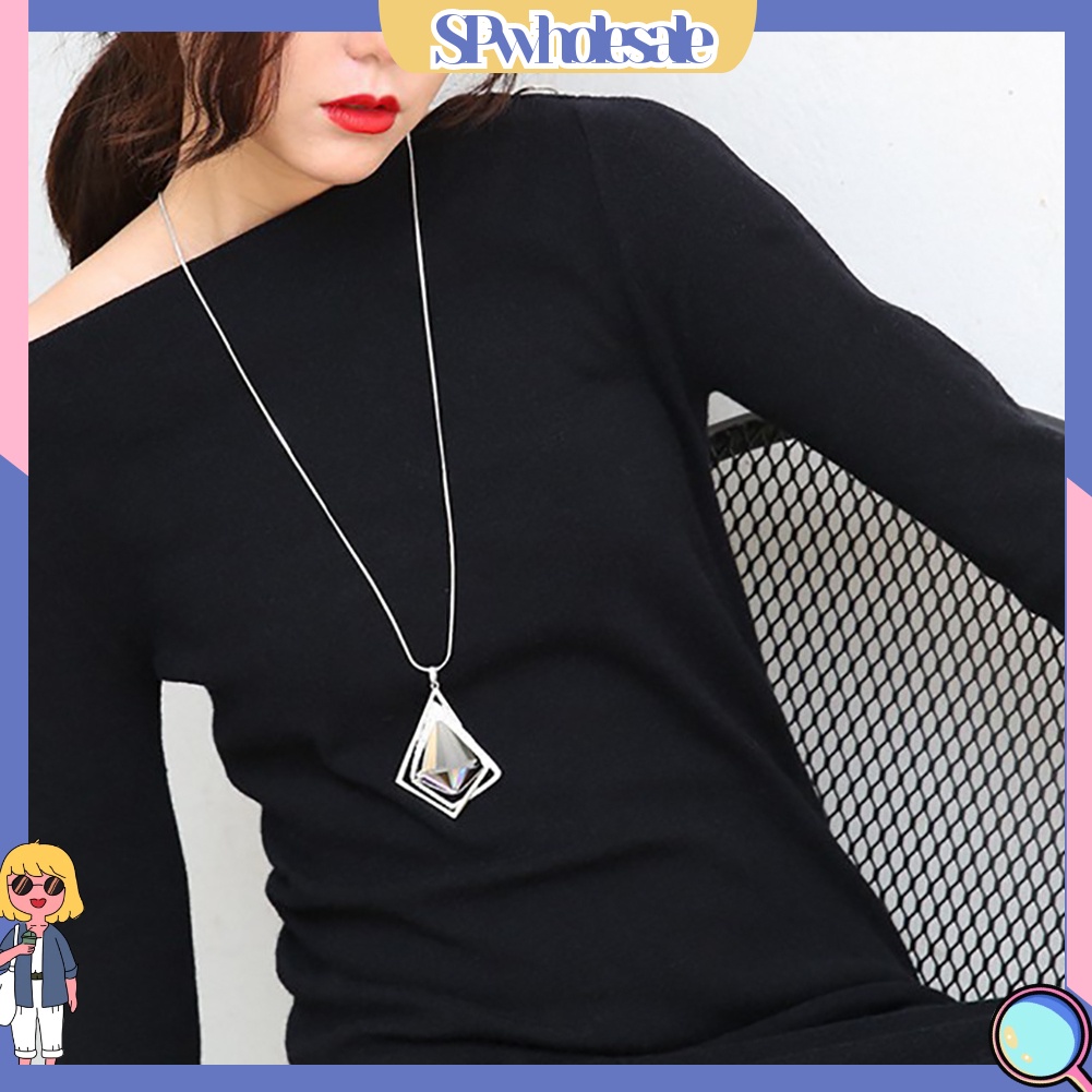 &lt;SPwholesale&gt; Vòng cổ Dáng Dài Đính Đá Kim Cương Nhân Tạo Thời Trang Dành Cho Nữ