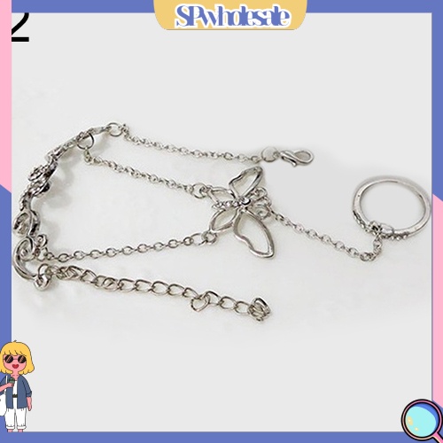 <SPwholesale> Vòng Đeo Tay Nối Nhẫn Hình Bướm Rỗng Sang Trọng Thời Trang Cho Nữ