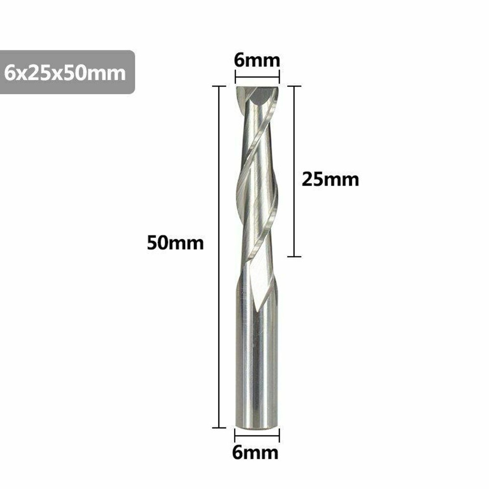 Mũi Phay Xoắn Ốc 6mm 2 Rãnh Cắt Gỗ Chuyên Dụng