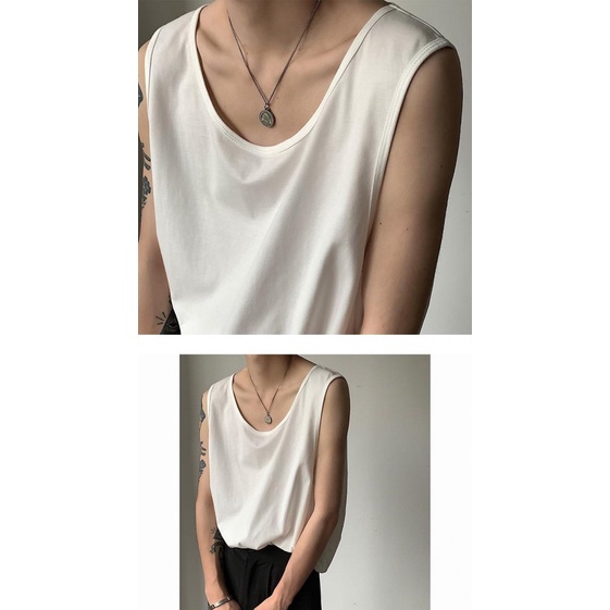 Áo Thun Thể Thao Sát Nách Cổ Thấp Thời Trang Xuân Thu Cho Nam