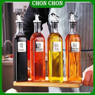 Chai Thủy Tinh Đựng Dầu Ăn, Nước Mắm, có vòi dài dùng chiết rót dầu 500ml