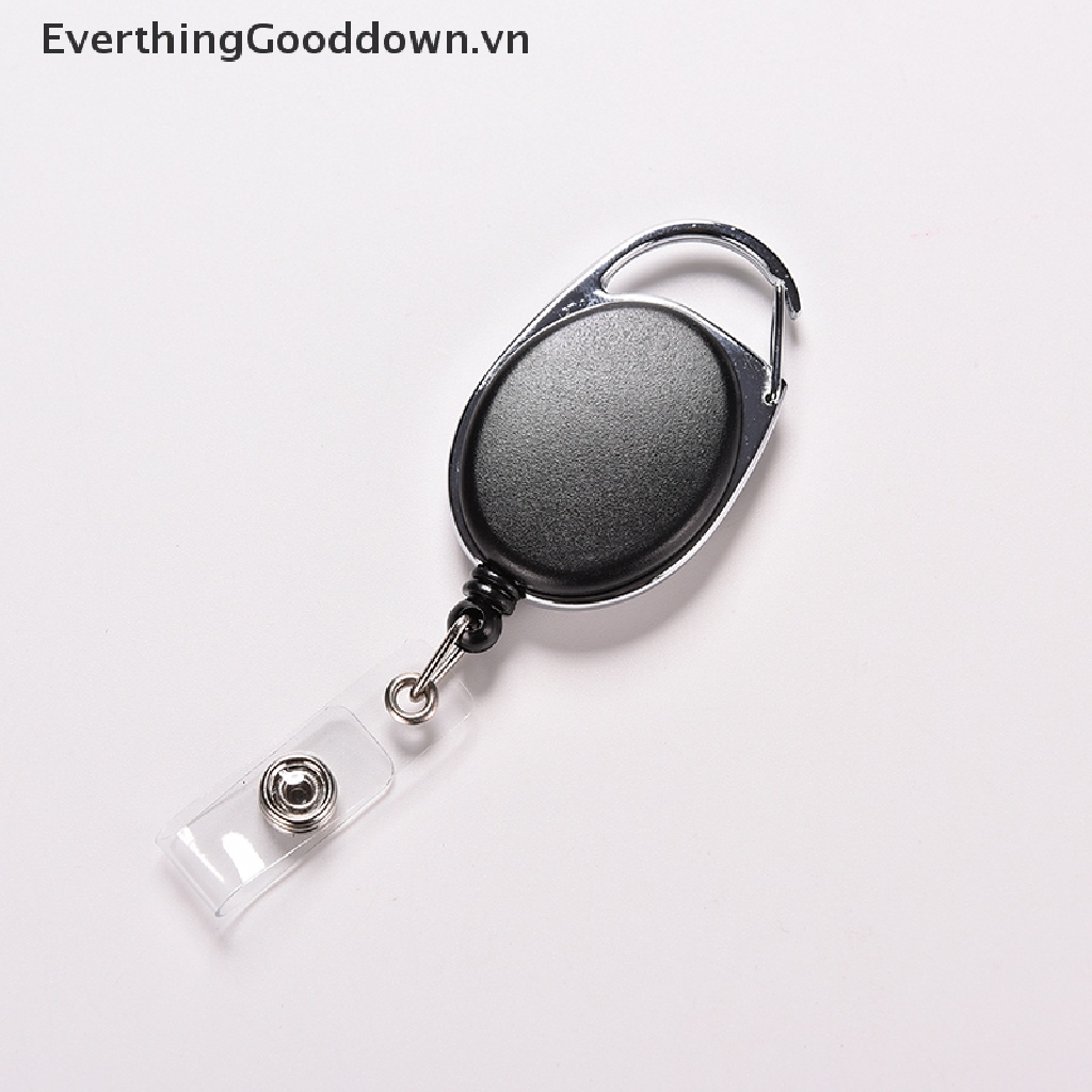 Everthinggooddown Dây Đeo Thẻ ID / Chìa Khóa Màu Đen Có Thể Thu Gọn