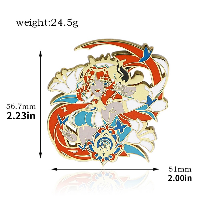 Ygt Ghim Cài Áo Kim Loại Tráng Men Hình Nhân Vật Nahida Nilou Diluc Yanfei Trong Game Genshin Va Chạm