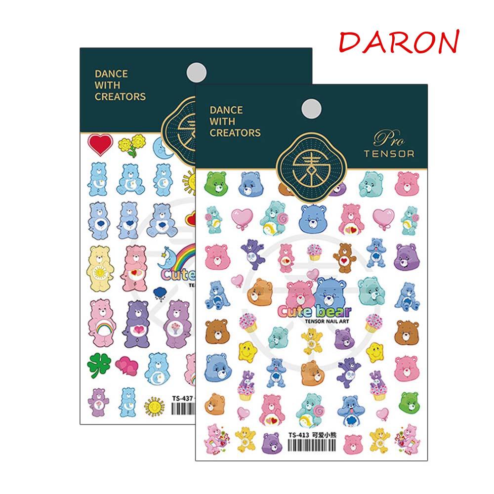 1 Miếng Dán Móng Tay Siêu Mỏng Chạm Khắc Hình Gấu Dễ Thương 5D