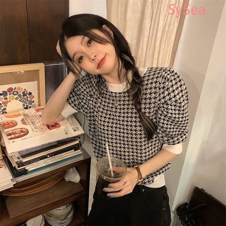 Áo Dệt Kim Cổ Tròn Dáng Rộng Thời Trang Mùa Hè Cho Nữ