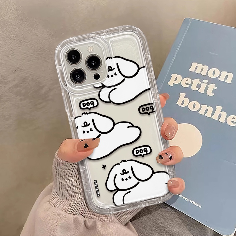 Ốp Điện Thoại TPU Dẻo Trong Suốt Họa Tiết Chú Chó Dễ Thương Cho IPhone 14 13 12 11 Pro XS Max X XR 8 + 7 Plus