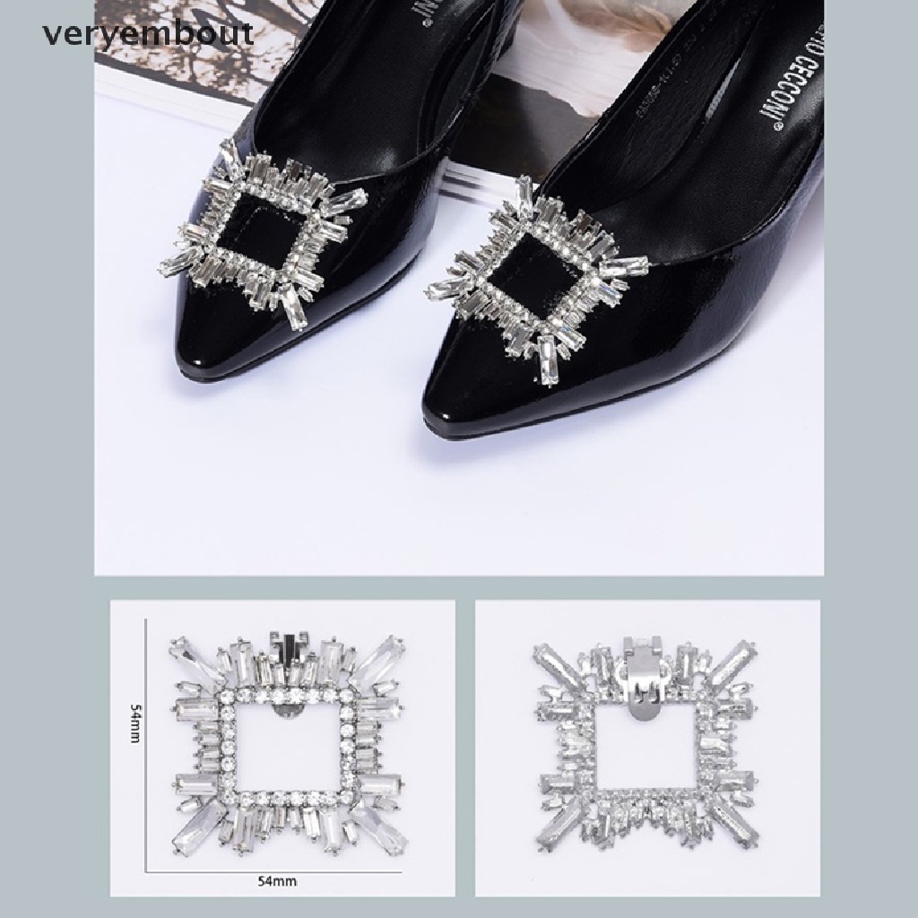 1 Cặp Kẹp Đính Đá Lấp Lánh Trang Trí Giày Cao Gót Cho Cô Dâu