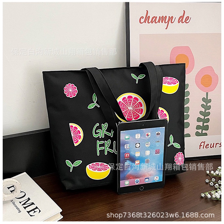 Túi vải canvas tote bag có khóa kéo và ngăn trong túi xách vải đi học đeo vai totebag giá rẻ Totte.store T05