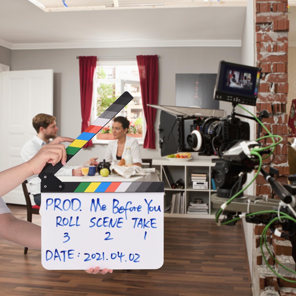 Bảng Clapboard 30 * 24cm / 12 * 9in Bằng Acrylic Kèm Que Cắt Nhiều Màu Sắc