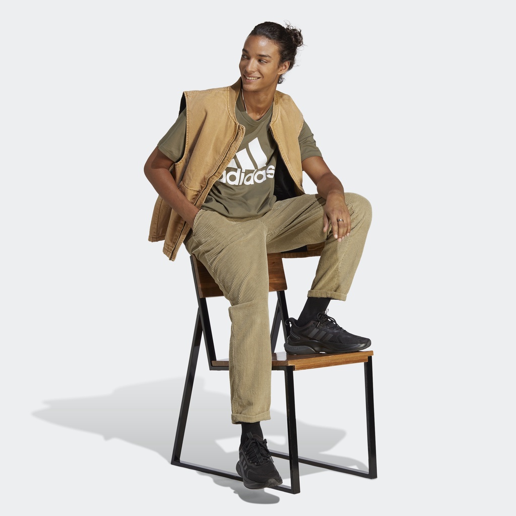 Adidas Phong cách sống Áo Thun Big Logo Single Jersey Essentials Nam màu xanh lá IC9355