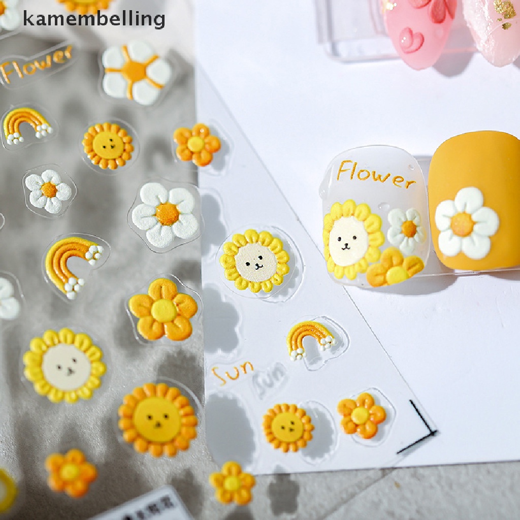 Miếng Dán Trang Trí Móng Tay Màu Đen Họa Tiết Hoa Xinh Xắn