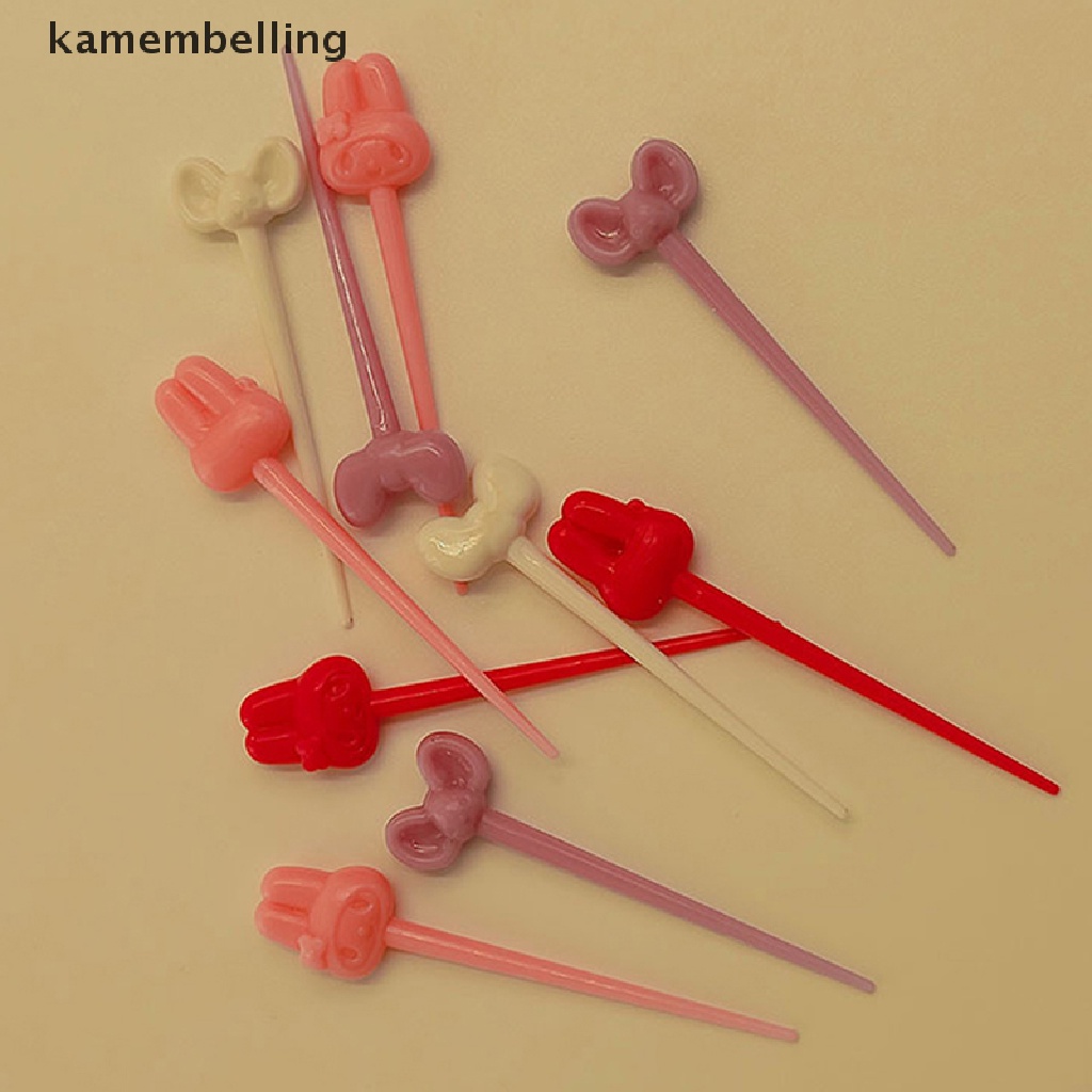 Set 10 Nĩa Ăn Trái Cây Mini Họa Tiết Hoạt Hình Dễ Thương