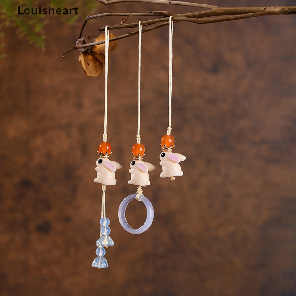 Louisheart Móc Điện Thoại / Chìa Khóa DIY Hình Thỏ Cung Hoàng Đạo Trung Hoa Tinh Tế Thời Trang Sáng Tạo Có Dây Đeo Trang Trí Túi Xách Tf
