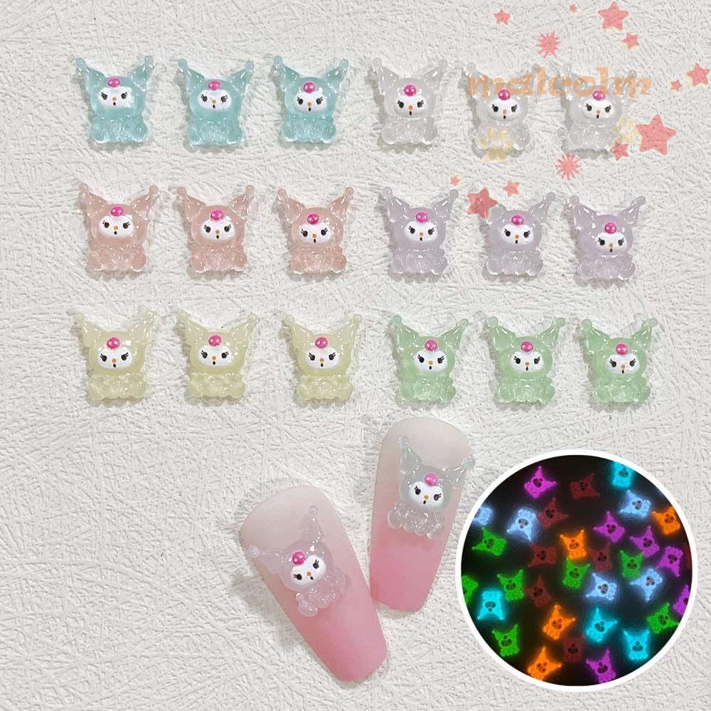 Phụ Kiện Trang Trí Móng Tay 3D Phát Quang Hình Kuromi Melody Dễ Thương