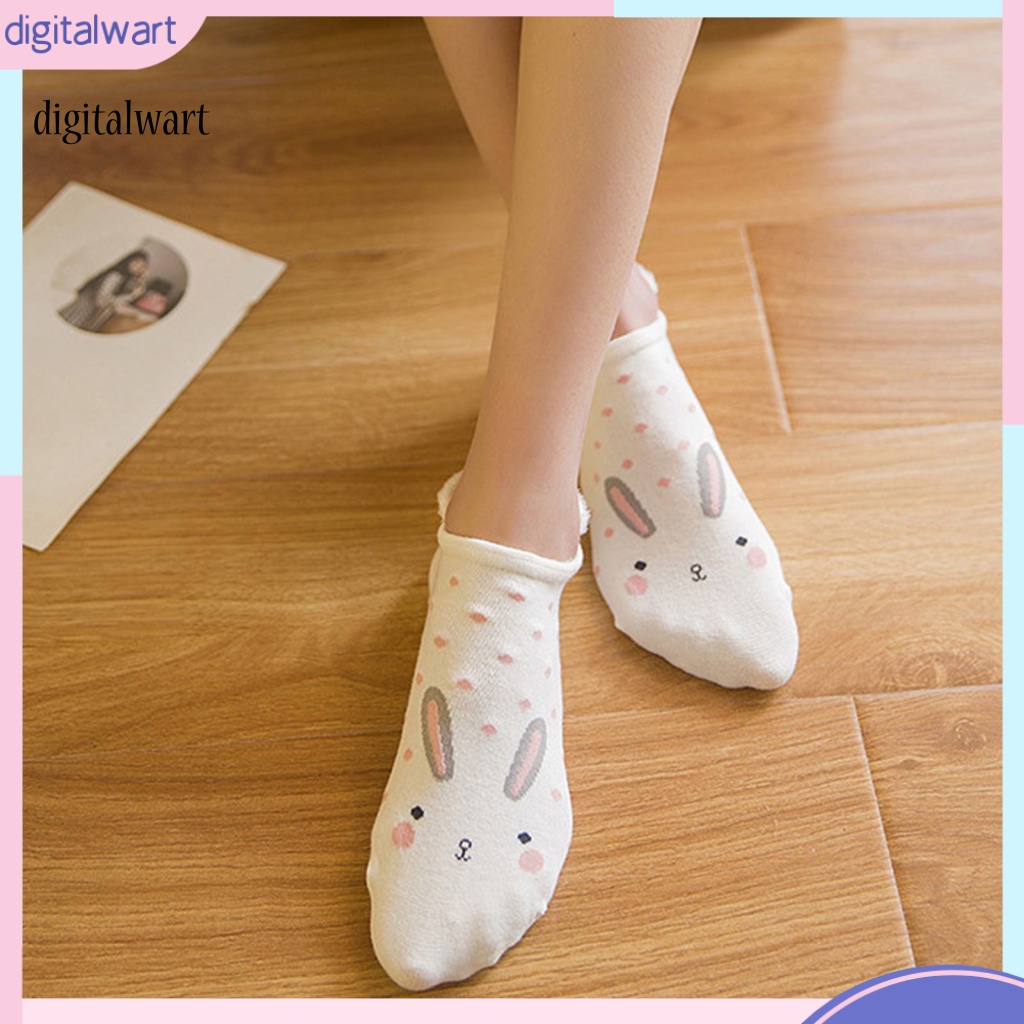 Kỹ Thuật Số| 1 Đôi Vớ Cotton Cổ Thấp Họa Tiết Hoạt Hình Động Vật Dễ Thương Chống Dị Ứng / Chống Lạnh / Trượt Tiện Dụng Cho Nữ
