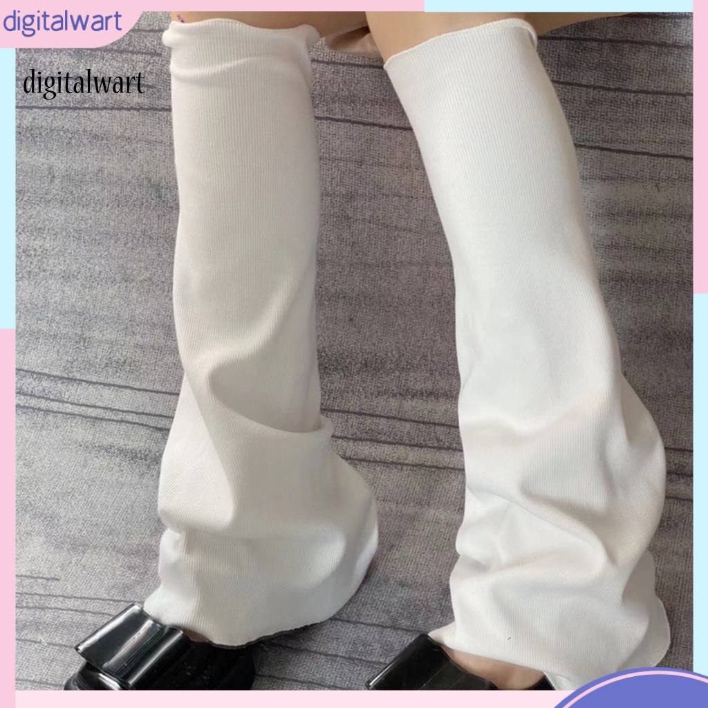 Kỹ Thuật Số| 1 Đôi Tất Dệt Kim Giữ Ấm Chân Co Giãn Màu Trơn Phong Cách Lolita