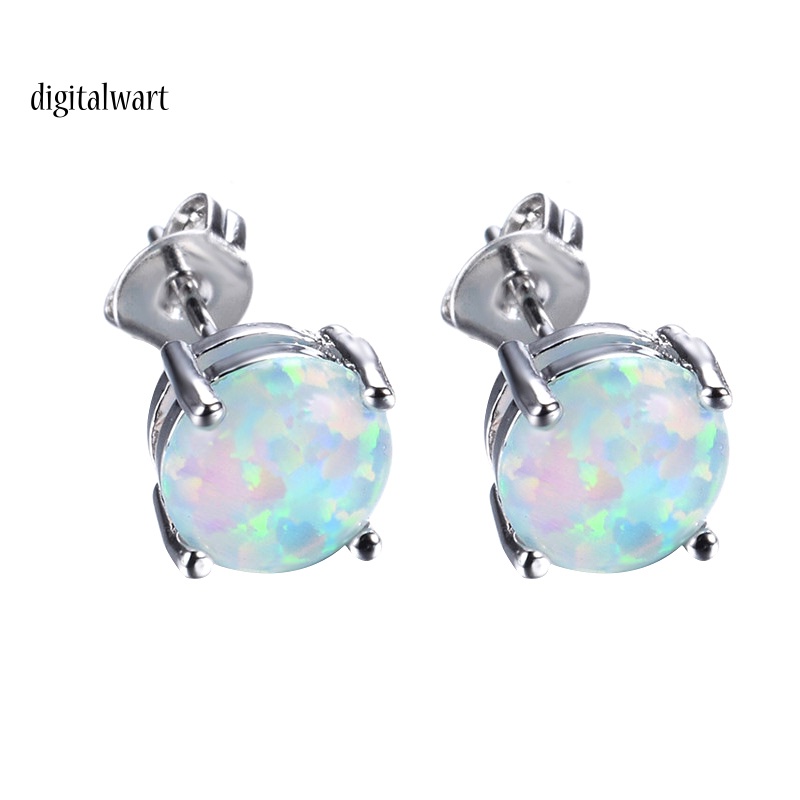 Kỹ Thuật Số| Khuyên Tai Đính Đá Opal Giả Thời Trang Thanh Lịch Dành Cho Nữ