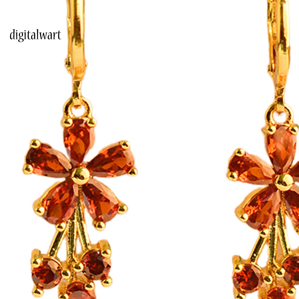 Kỹ Thuật Số| 1 Đôi Bông Tai Tròn Đính Đá Zircon Bằng Đồng Tinh Xảo Quyến Rũ Dành Cho Cuộc Sống Hàng Ngày