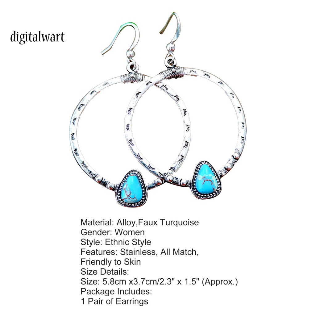 Kỹ Thuật Số| 1 Đôi Bông Tai Tròn Đính Đá Phong Cách Vintage Dành Cho Nữ