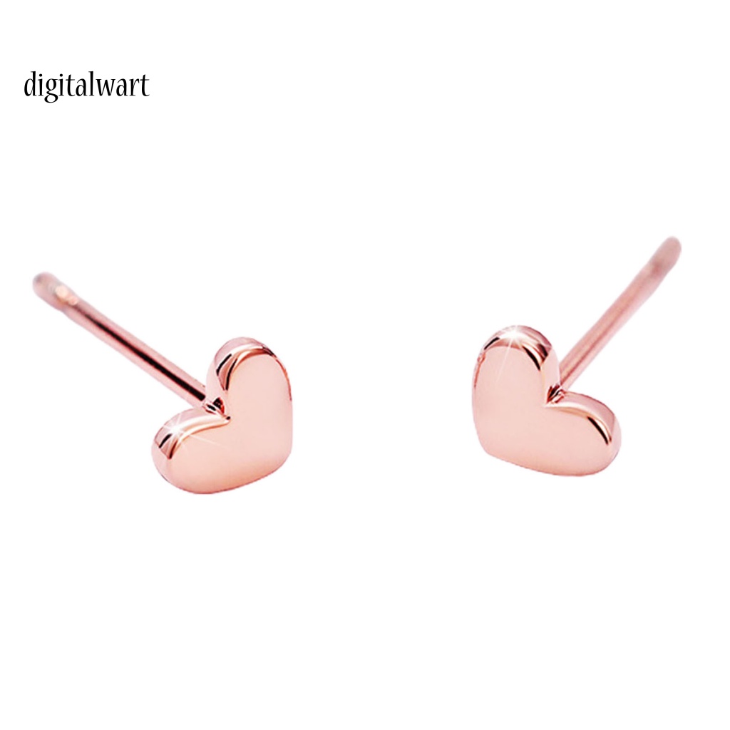 Kỹ Thuật Số| 1 Cặp Bông Tai Hình Trái Tim Bề Mặt Mịn Thanh Lịch Sáng Bóng