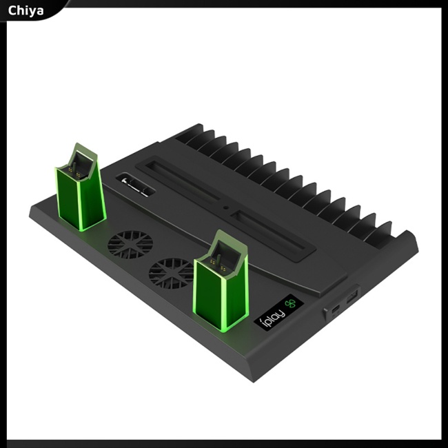 Đế Quạt Làm Mát Đa Năng Với Bộ Điều Khiển Sạc Kép Và Giá Treo Đĩa Tai Nghe