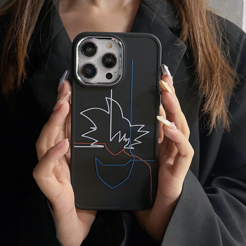 Ốp Điện Thoại TPU Dẻo Viền Đen Họa Tiết Hoạt Hình Đơn Giản Cho iphone 14 12 13 11 PRO MAX