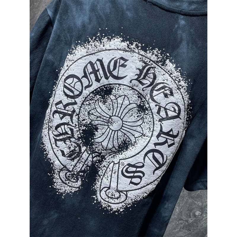 Chro8me8- Áo Vải Nhuộm tie-dye Tay Ngắn Nhập Khẩu Chất Lượng Cao Bảo Vệ Môi Trường In Họa Tiết Đặc Biệt