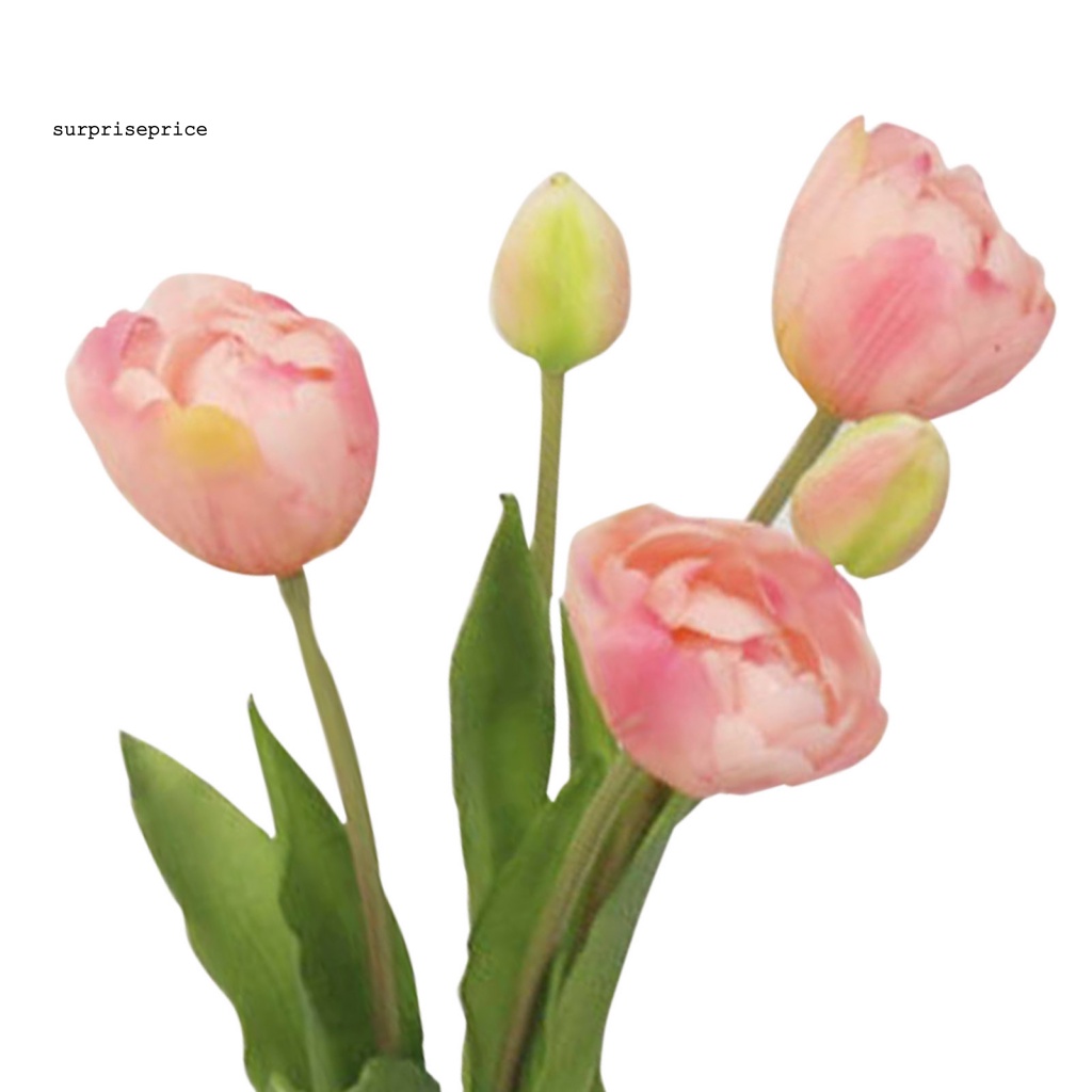 1 Bó Hoa Tulip Nhân Tạo Bằng Nhựa PVC Không Cần Khoan Lỗ Dùng Trang Trí Nhà Cửa