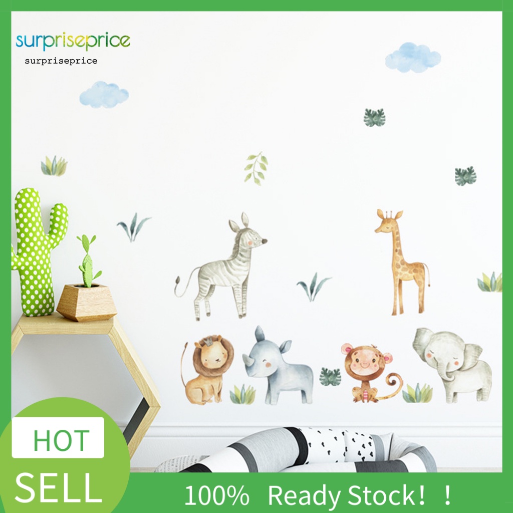 Set 2 Sticker Dán Tường PVC Không Đường Viền Họa Tiết Hoạt Hình Dễ Thương Trang Trí Nhà Cửa