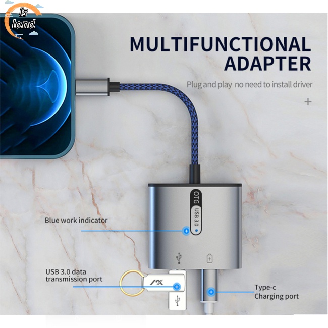 Bộ Chuyển Đổi Otg Chip Thông Minh 2 Trong 1 Nâng Cấp Cổng Sạc Usb Cho Điện Thoại Di Động / Máy Tính Bảng