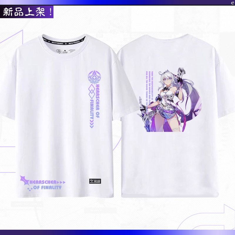 Áo Thun Tay Ngắn Cổ Tròn In Hình Game Honkai Va Chạm 3D Thời Trang Mùa Hè Cho Nam Và Nữ