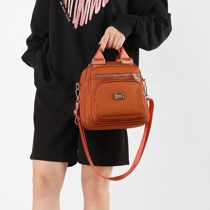 Túi Đeo Chéo/Ba Lô Phong Cách Sử Dụng Kép Màu Trơn Đơn Giản Nhiều Ngăn Dây Kéo Mượt Mà