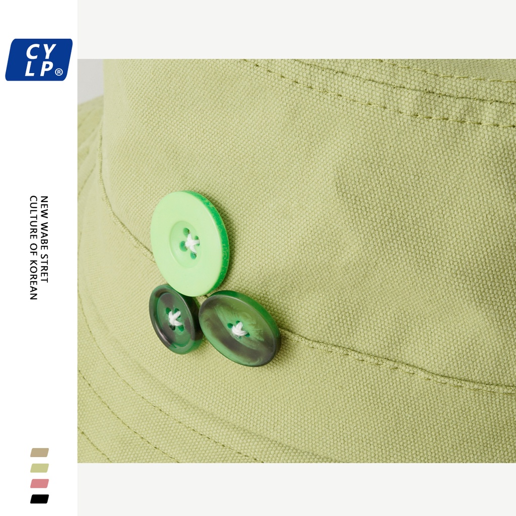 Nón Tai Bèo Vành Rộng Phối Nút Độc Đáo Phong Cách Hàn Quốc Thời Trang Mùa Hè Cho Nam Và Nữ