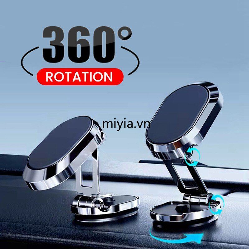 SAMSUNG XIAOMI Giá Đỡ Điện Thoại Bằng Kim Loại Hít Nam Châm Có Thể Gập Lại 360 Độ Trên Xe Hơi° Giá Đỡ Điện Thoại Có Thể Xoay Được Tiện Dụng