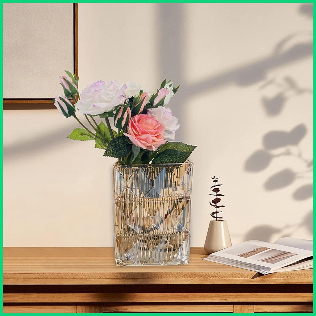 Kính Bình Hoa Thủy Tinh Trong Suốt 7.87 Inch Dùng Trang Trí Xinh Xắn