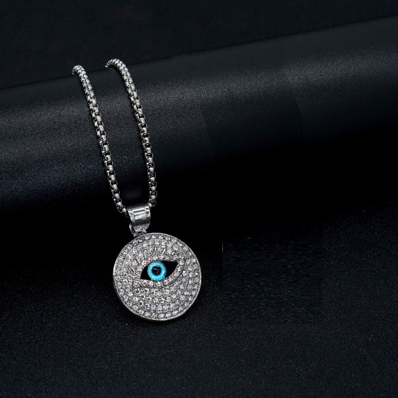 Vòng cổ Thép Titan Mặt Đá Quý Kim Cương Phong Cách Hip Hop Thời Trang Cho Nam