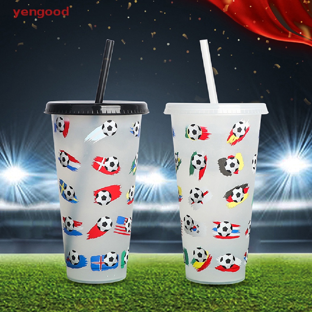 Cốc Uống Cà Phê 710ml Kèm Ống Hút Thay Đổi Màu Sắc Sáng Tạo