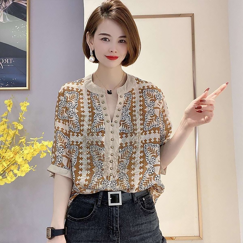 Áo Sơ Mi Thiết Kế Mới Thời Trang Mùa Hè Theo Phong Cách Châu Âu Dành Cho Nữ