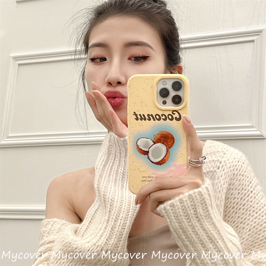 Ốp Điện Thoại Silicon Mềm Họa Tiết Trái Dừa Bảo Vệ Cho iPhone 14 13 12 11 Pro Max X XR Xs Max 6 7 8 Plus