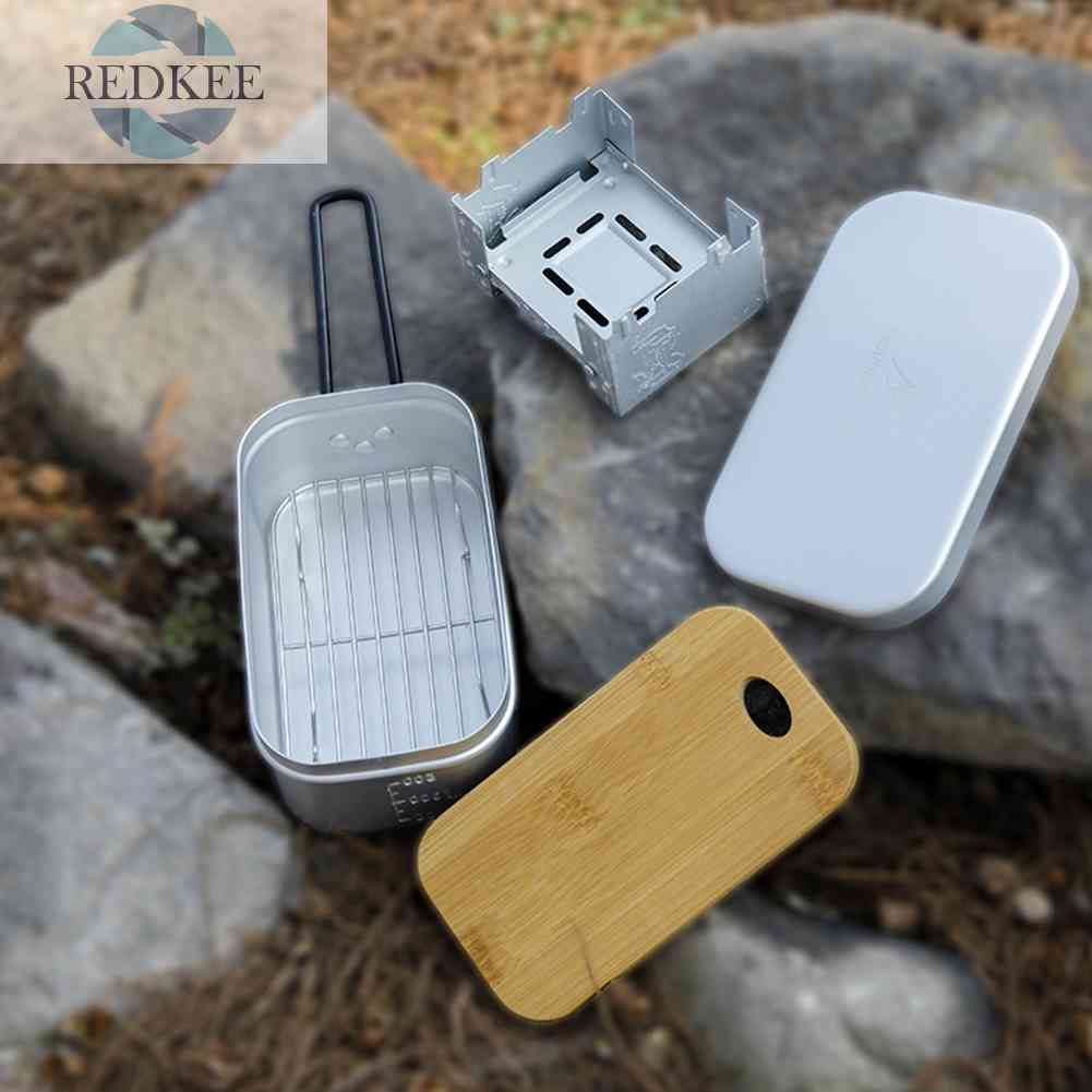 Hộp Đựng Thức Ăn Trưa 650ml Bằng Hợp Kim Nhôm Tiện Dụng Mang Theo Du Lịch Cắm Trại