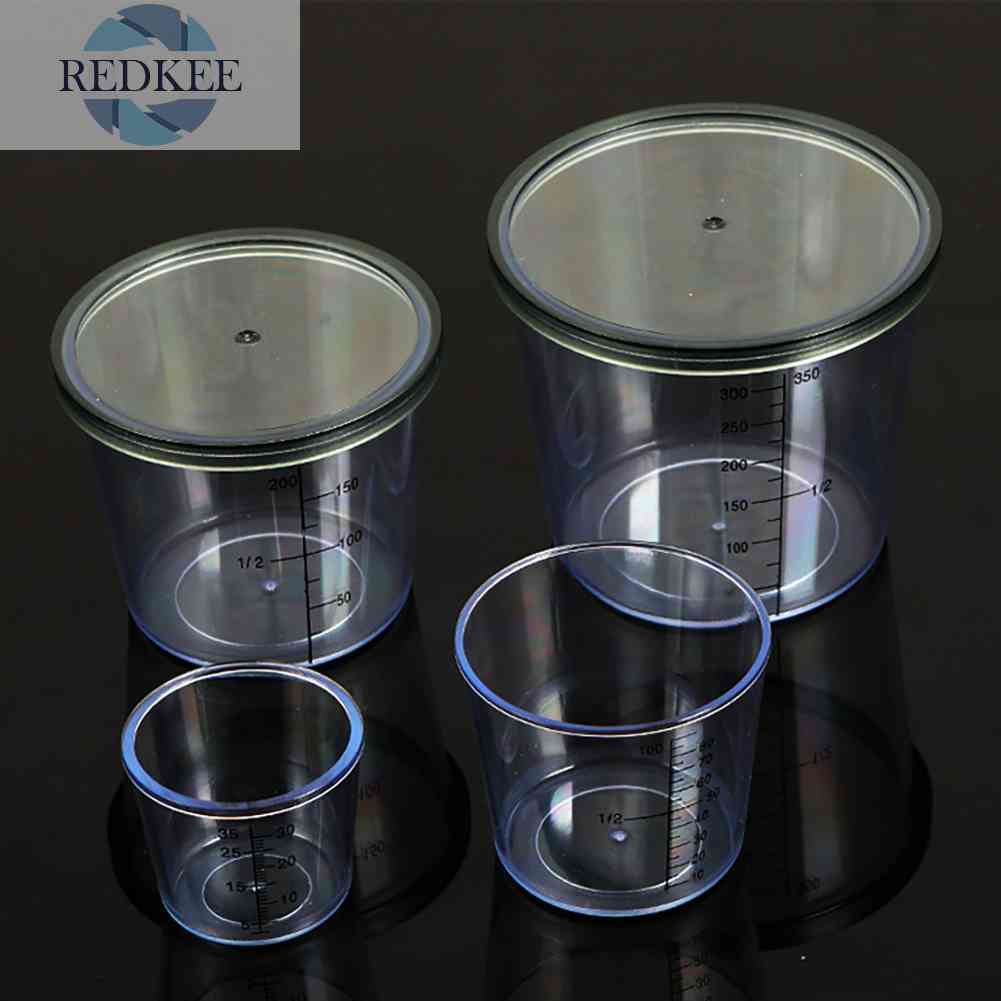 Set 4 Cốc Đo Lường Kèm Vỏ Đựng Mồi Câu Cá Tiện Dụng