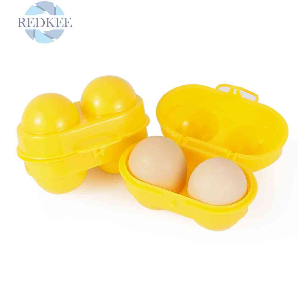 Hộp Đựng Trứng 2 Ngăn Màu Vàng Dùng Đi Cắm Trại