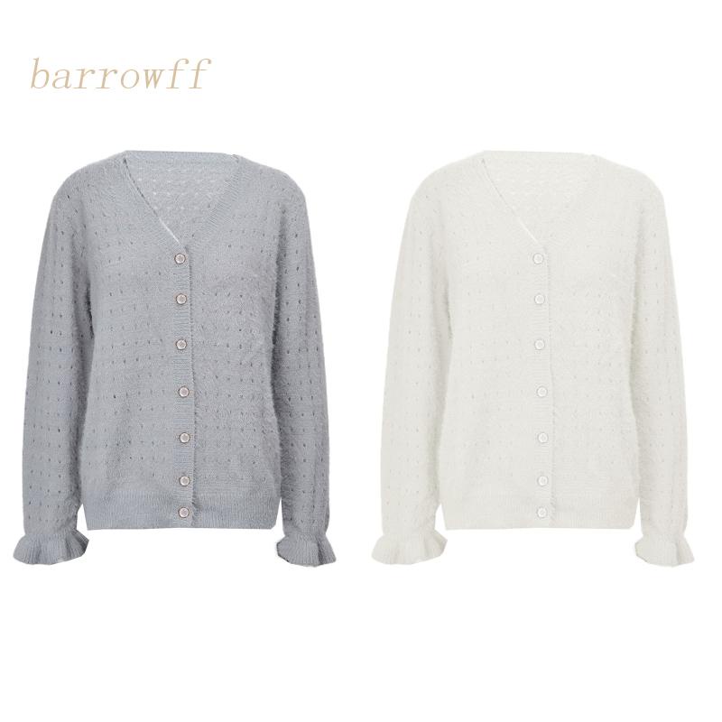 Áo Khoác Cardigan Dệt Kim Tay Dài Cổ Chữ V Thời Trang